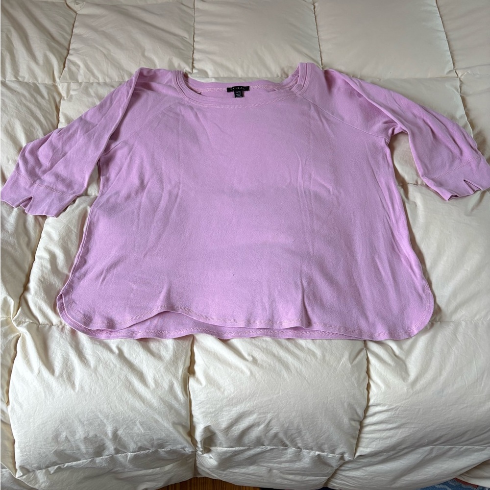 Tribal Lavender Scoop Neck Long Sleeve Top